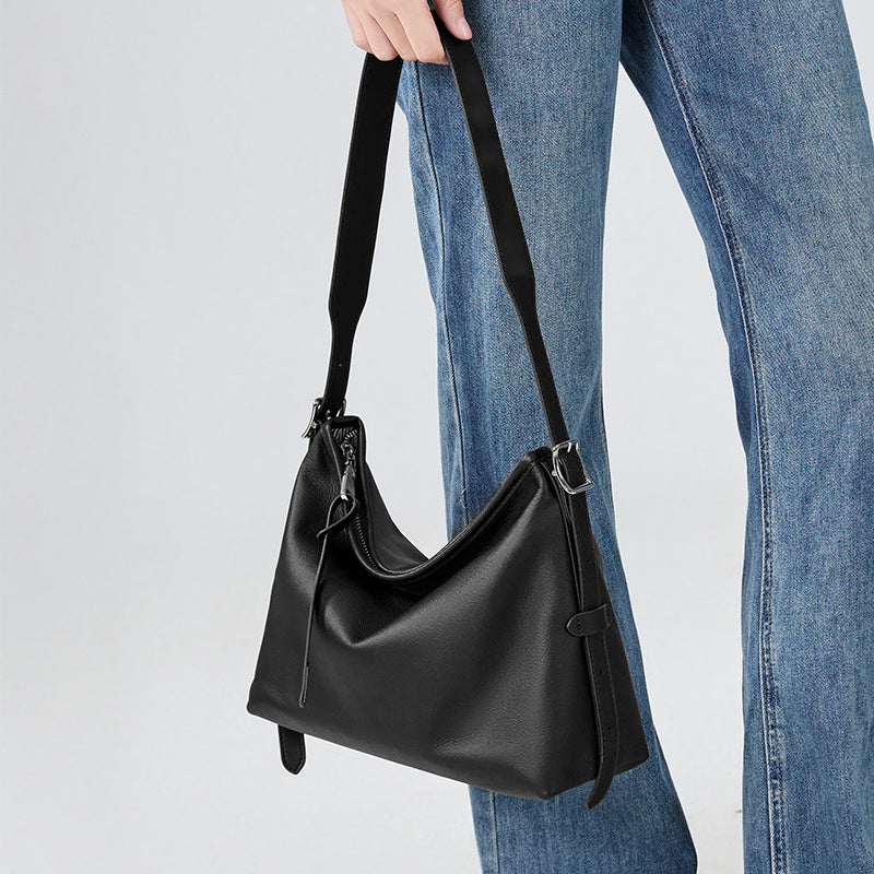 Slouchy Underarm Tote Bag for Women Large Capacity Genuine Leather Shoulder Handbag, Bestselling Trendy Purse with Relaxed Effortless Style