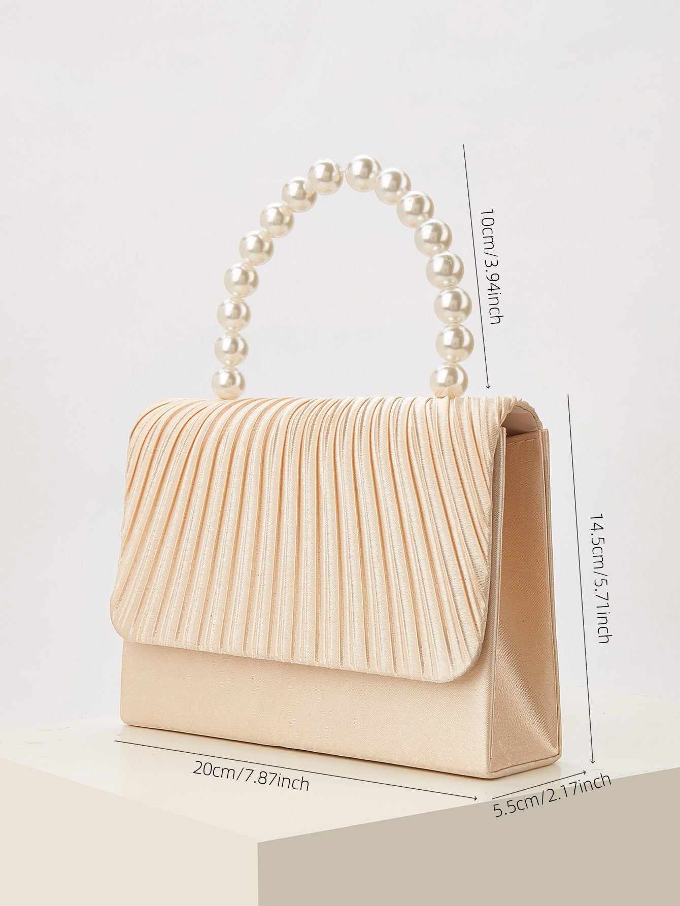 Pleated Evening Clutch for Women, New Wedding Banquet Birthday Party Purse, Elegant Formal Gown Handbag for Ladies