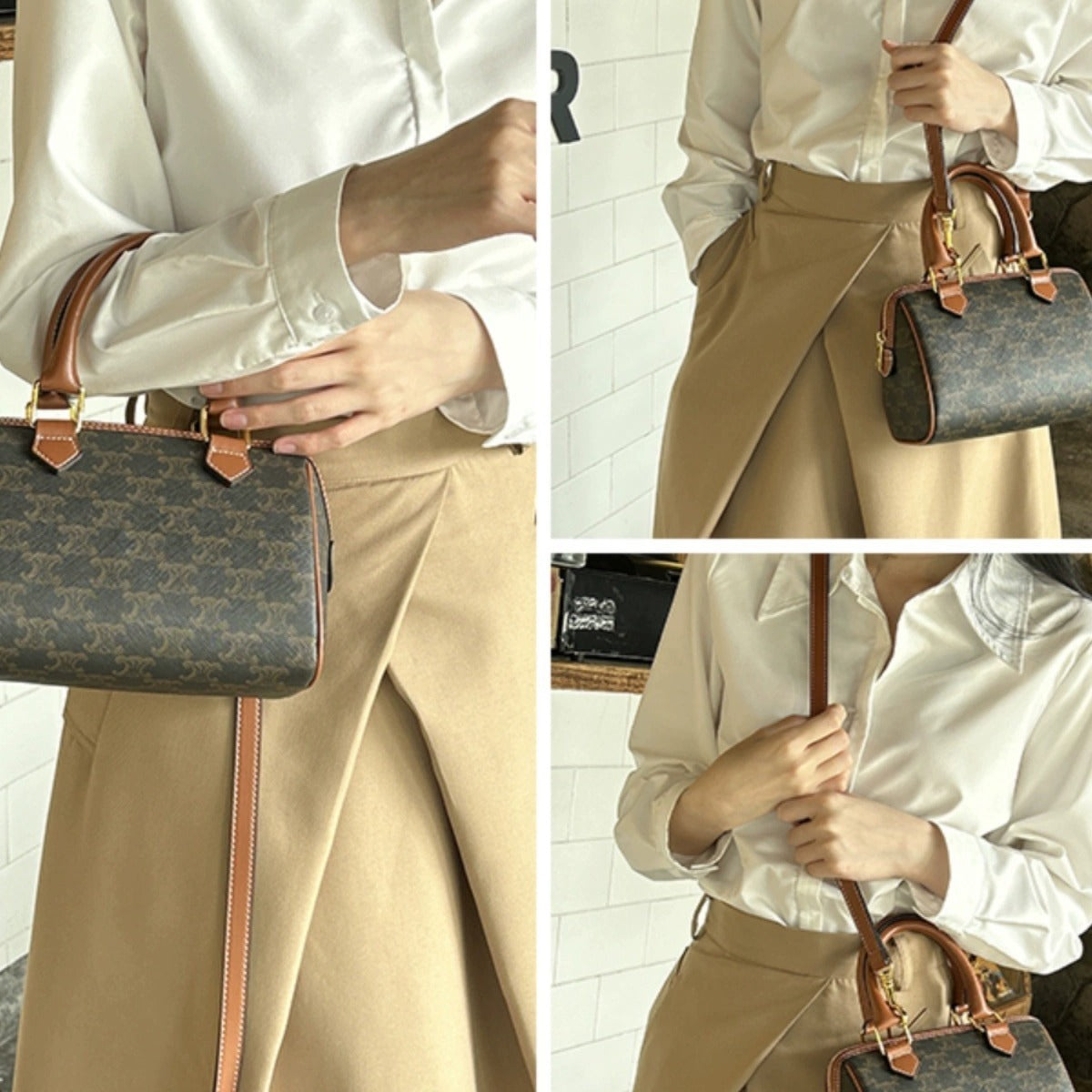 Genuine Leather Boston Pillow Bag for Women, New Fall Winter Small Top Handle Shoulder Crossbody Purse, Trendy Casual Handbag for Ladies