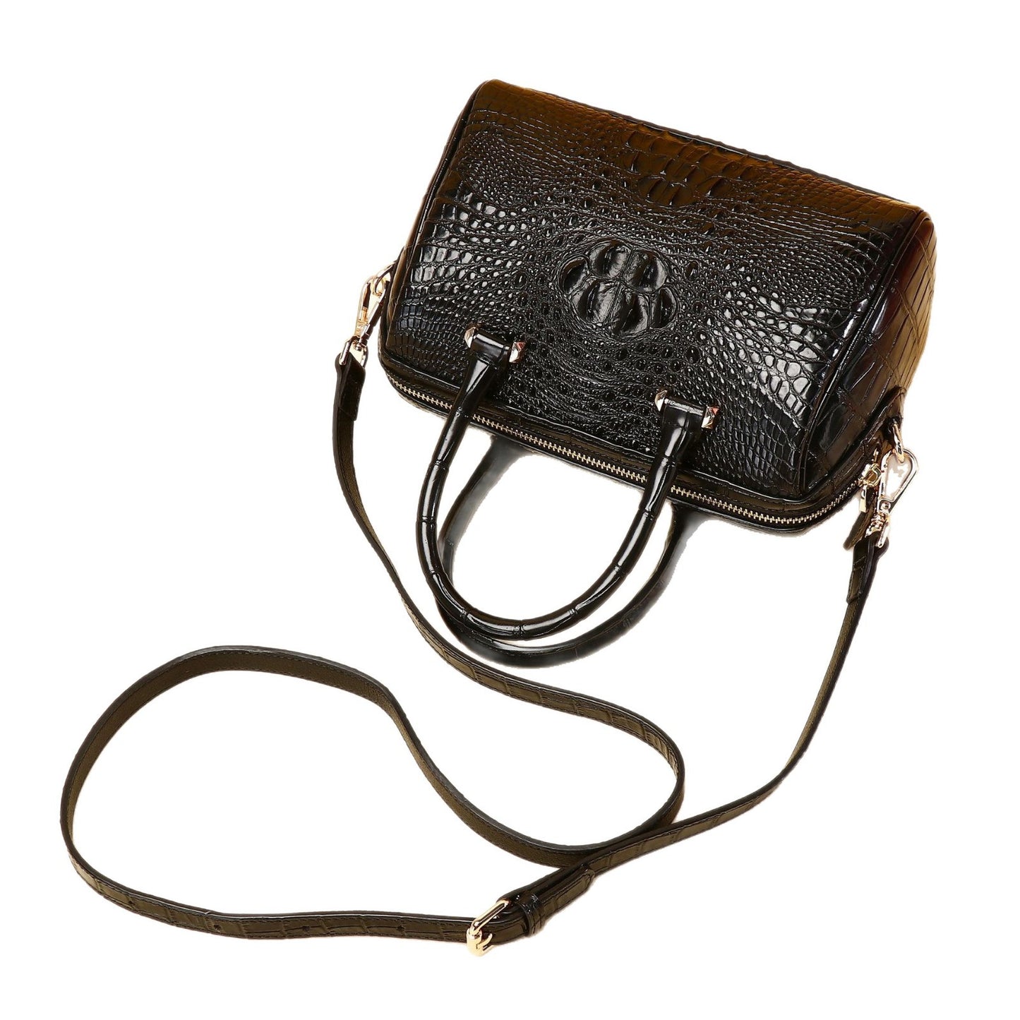 New Arrival Croc-Effect Classic Pillow Bag for Women, A Premium Top-Handle Crossbody Shoulder Handbag with Casual Fashionable Design