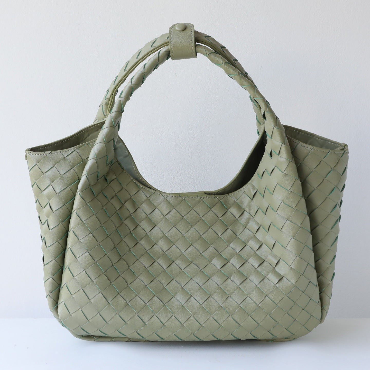 Handwoven Genuine Leather Underarm Tote Bag for Women Large Capacity Shoulder Handbag, Minimalist Commuter Purse with Artisan Texture