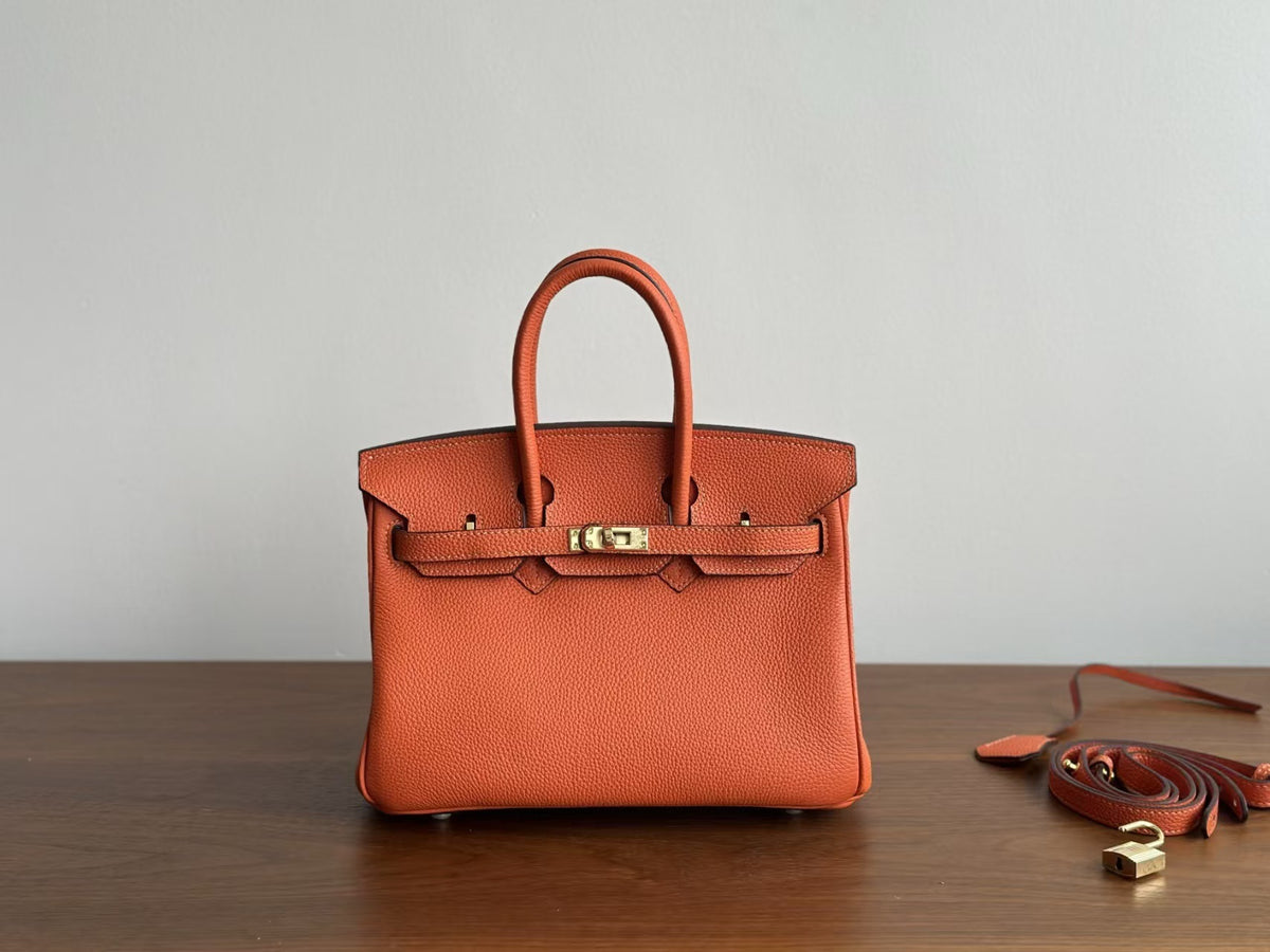 Genuine Togo Pebbled Leather Birkin-Kelly Style Bag for Women, New Large Capacity Classic Shoulder Crossbody Top Handle Purse, Premium Handbag for Ladies