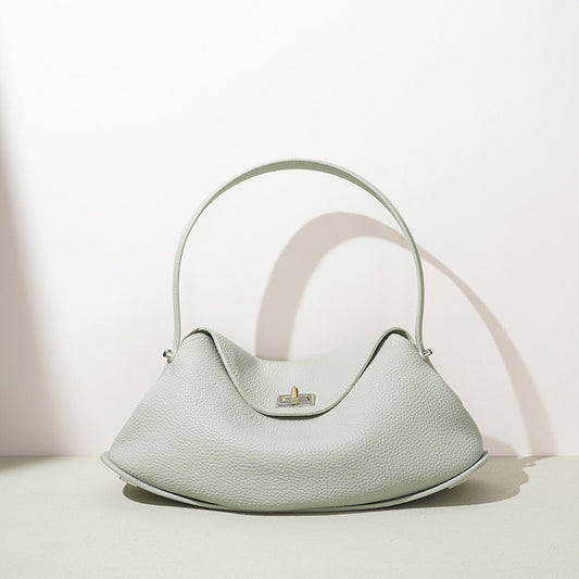 Bestseller Pebbled Leather Versatile Shoulder Bag, Top Layer Cowhide Underarm Top Handle Purse, Fashionable Commute Crossbody Handbag for Women