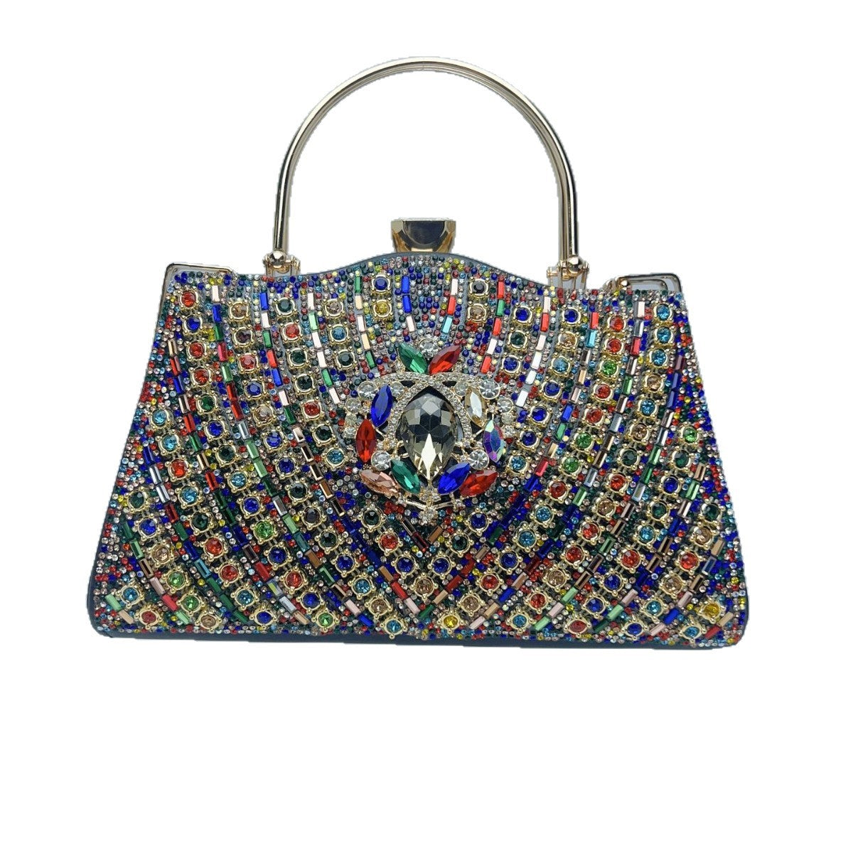 Women's Rhinestone-Embellished Light Luxury Evening Bag, Large Capacity Top-Handle Crossbody Handbag with Premium Design, Versatile Purse