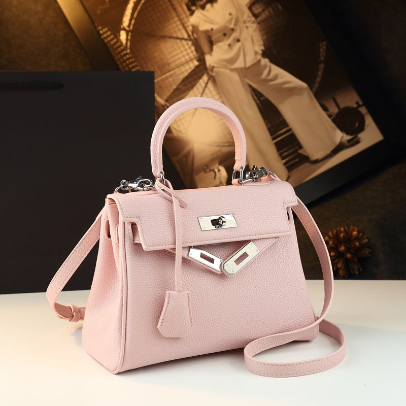 Genuine Leather Kelly-Style Large Capacity Handbag for Women, New Arrival Top Handle Crossbody Purse, Premium Commute Bag with Elegant Light Luxury Style for Ladies