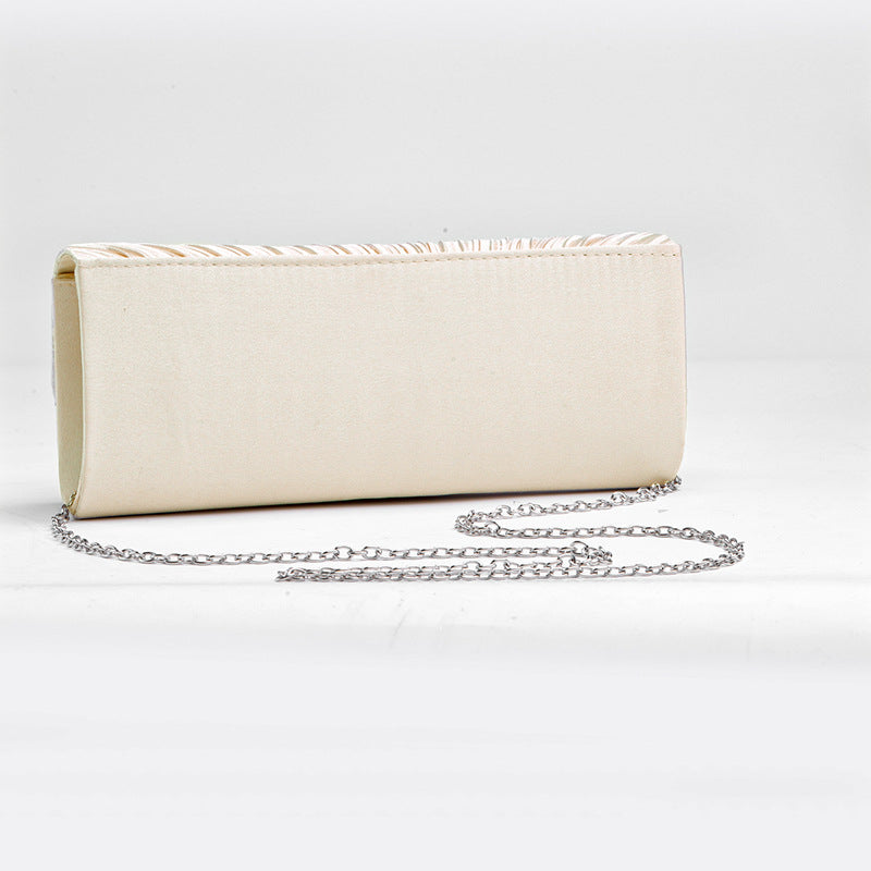 Elegant Satin Pleated Evening Envelope Clutch for Women, A Light Luxury Banquet Bag Perfect for Parties & Special Occasions