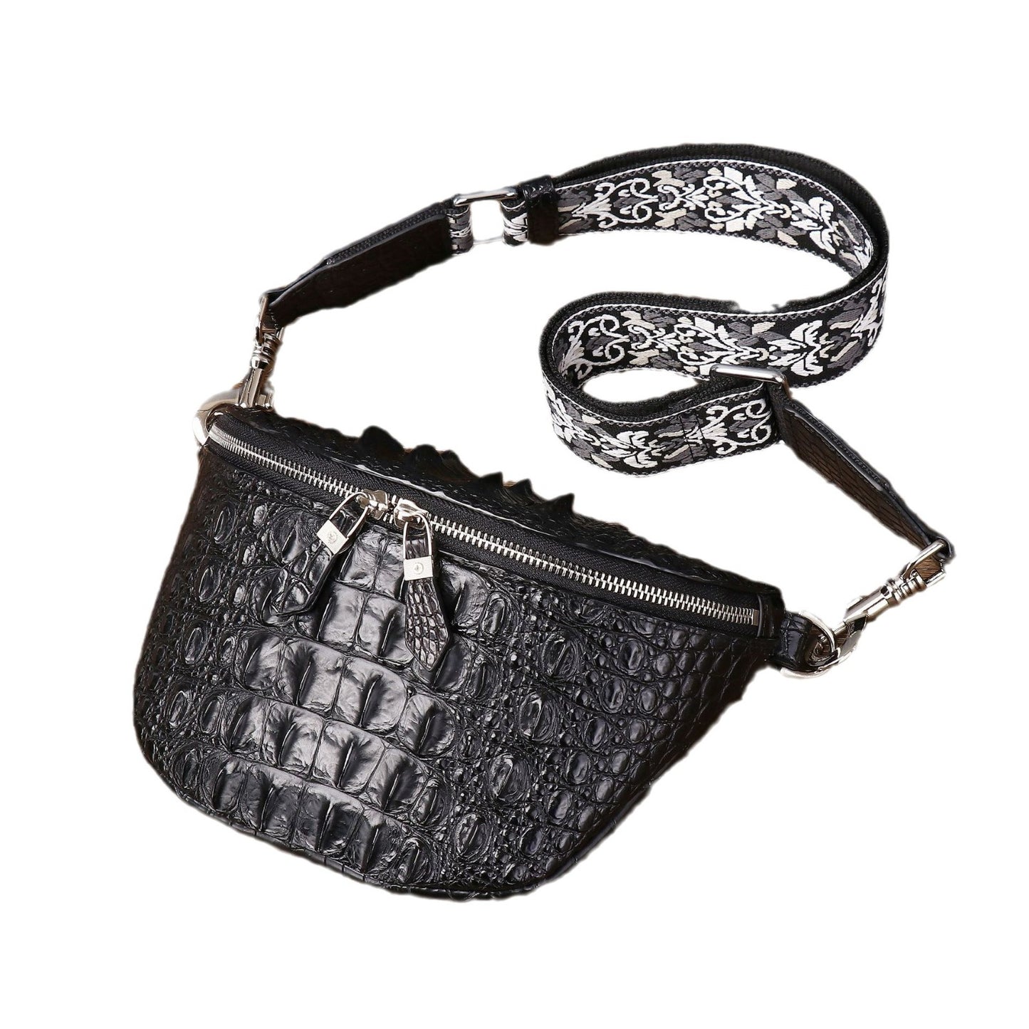 New Arrival Croc-Effect Waist Bag for Men, A Trendy Small Crossbody Pouch with Unique Designer Style, Perfect for Outdoor & Everyday Use