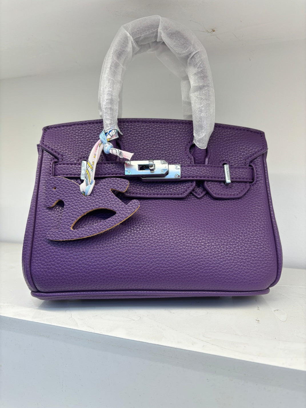 Genuine Pebbled Leather Birkin-Style Gold Hardware Large Capacity Handbag for Women, European Fashion Top Handle Purse, Trendy Casual Tote Bag for Ladies