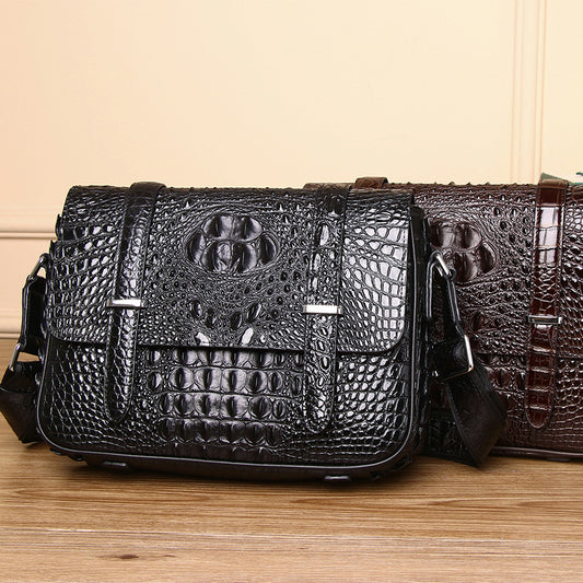 New Arrival Waterproof Silicone Croc-Effect Cambridge Satchel for Men, A Casual Business Crossbody Shoulder Bag with Durable Silicone Finish