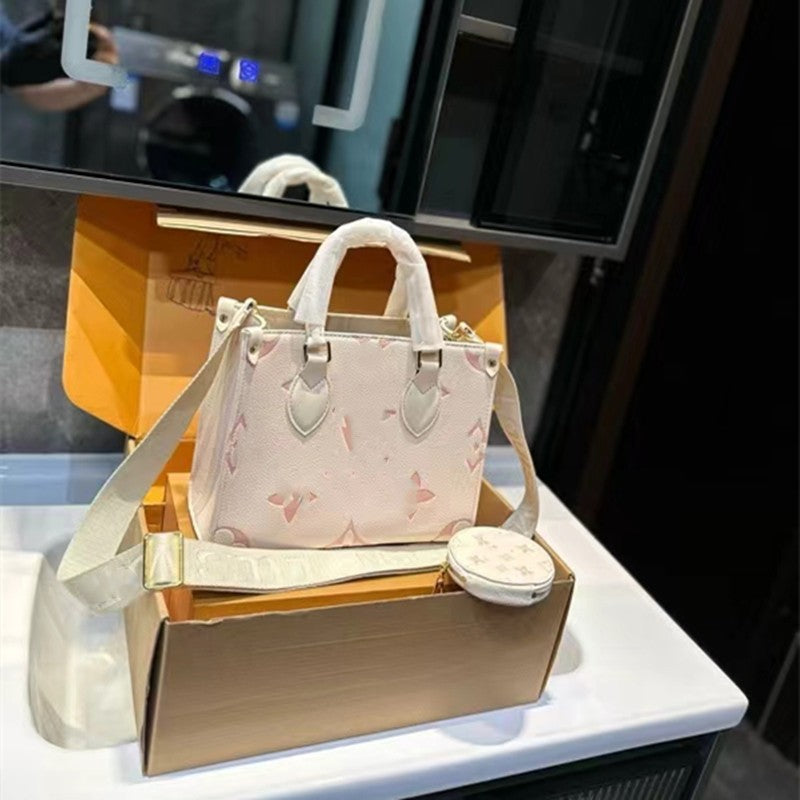 Genuine Leather Jungle Tote Bag Set for Women Large Capacity Shoulder Crossbody Handbag, Versatile Purse with Detachable Sub-Bag Design