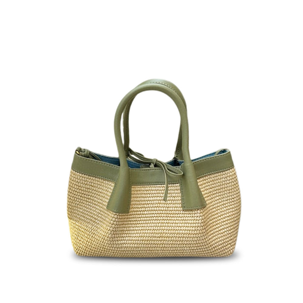 New Small Raffia Woven Basket Tote, Casual Versatile Shoulder & Crossbody Bag for Women