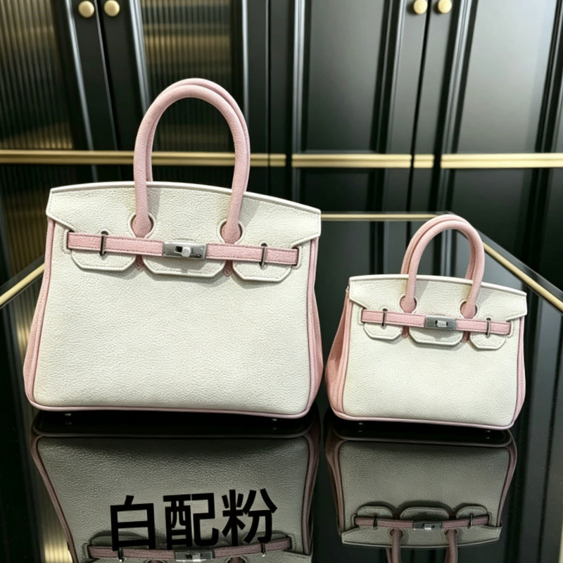 Premium Genuine Leather Birkin-Inspired Tote Bag for Women, Spacious Large Capacity Handbag with Versatile Shoulder Crossbody Carry, Perfect for Banquets Work & Everyday Style