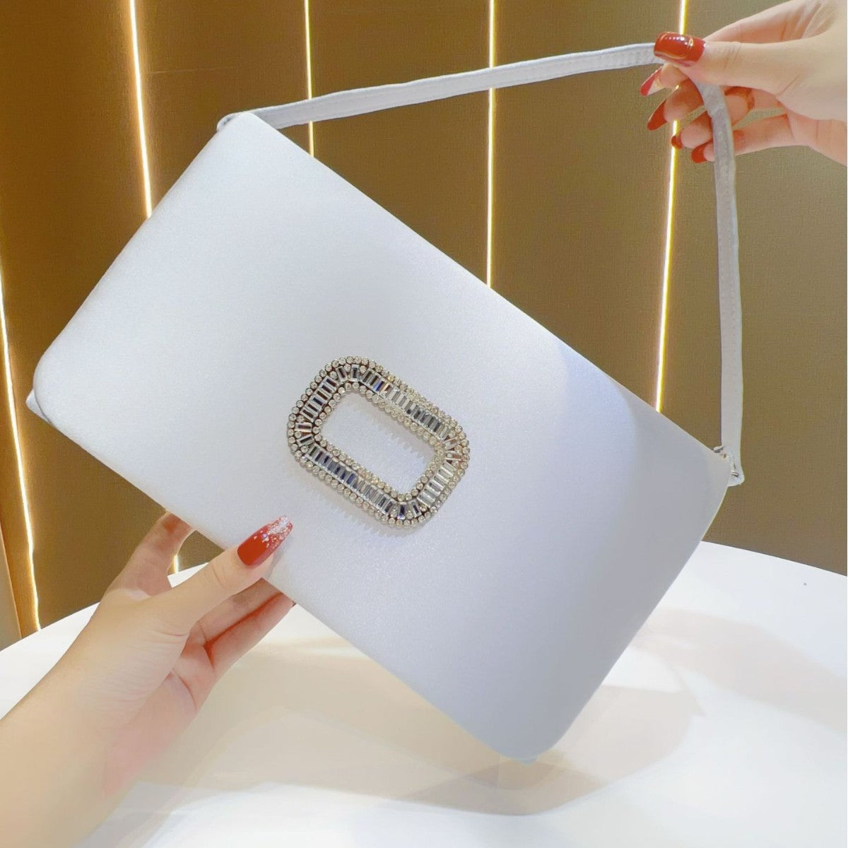 Women's Premium Chanel-Style Evening Bag, Large Capacity Top-Handle Crossbody Shoulder Handbag for Summer, Glamorous Purse