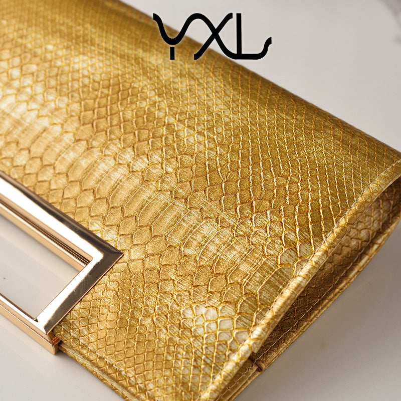 New Arrival Classic Croc-Effect Evening Clutch for Women, A Versatile PU Leather Crossbody Shoulder Handbag Perfect for Parties & Special Occasions