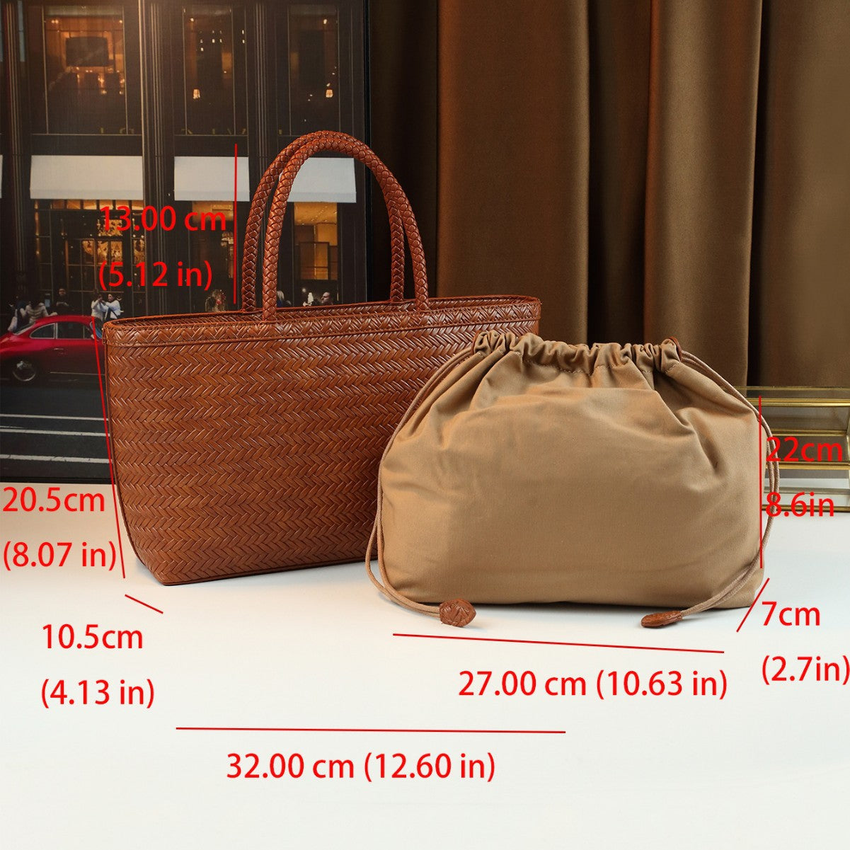 Handwoven Basket Bag for Women Spring Summer Vintage Commuter Shoulder Crossbody Handbag, Casual Purse with Natural Woven Texture