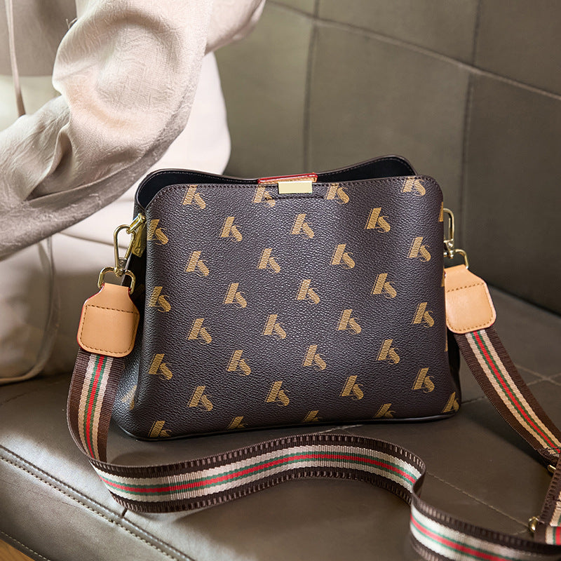 Elegant Light Luxury Printed Tote for Women, Sophisticated Shoulder Handbag with Removable Crossbody Strap, A Chic Everyday Essential