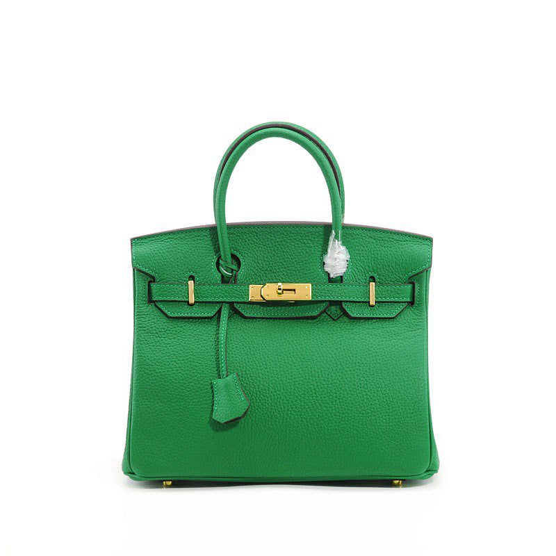 Genuine Top Layer Pebbled Cowhide Birkin-Style Bag for Women, Large Capacity Commute Top Handle Shoulder Crossbody Purse, Premium Leather Handbag for Ladies