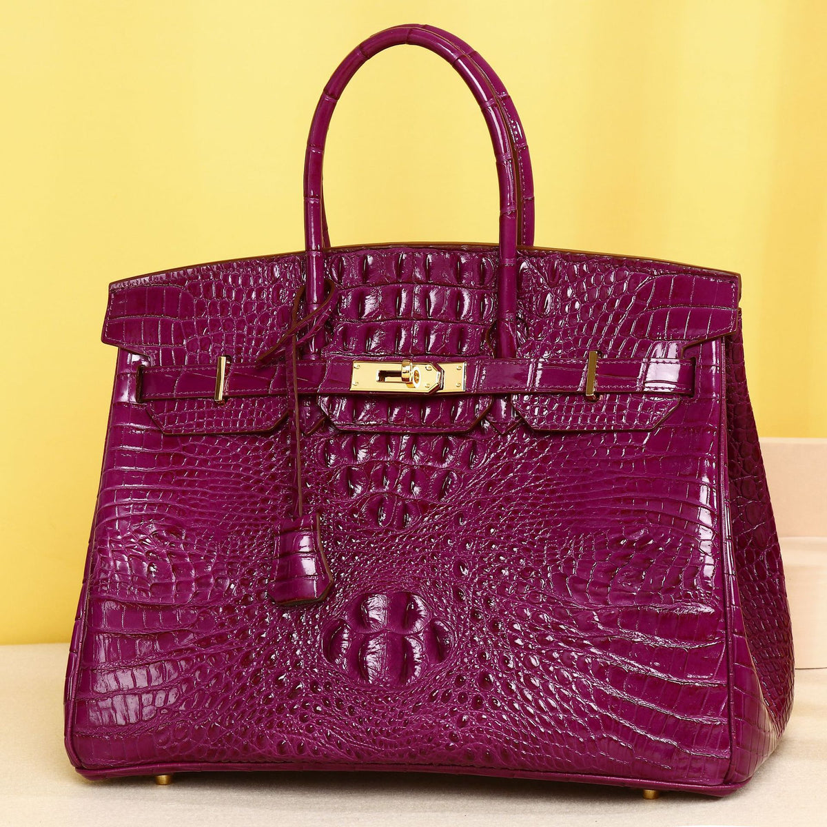 Chic Croc-Embossed Birkin-Inspired Tote Bag for Women, Everyday Versatile Top-Handle Handbag with Fashionable Design, Perfect Casual Purse for Daily Style