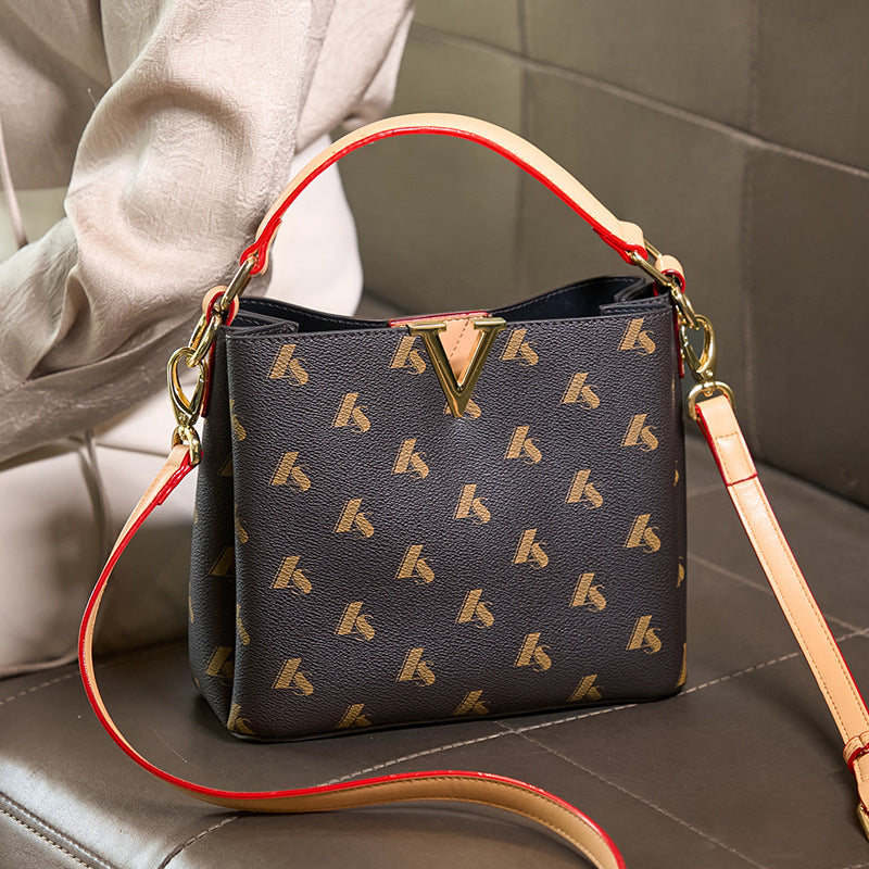 Premium Genuine Leather Bucket Bag for Women, Elegant Sophisticated Handbag with a Luxe Feel, A Thoughtful Valentine's Day Gift for Mom or Loved One