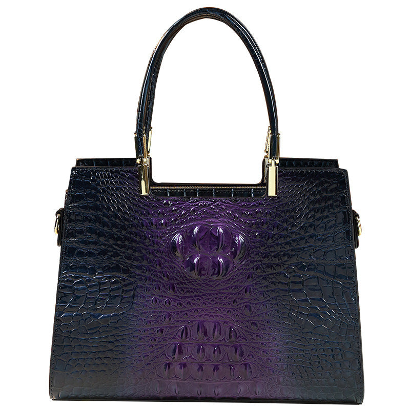 New Arrival Multi-Color Croc-Effect Commuter Bag for Women, A Large Capacity Top-Handle Shoulder Crossbody Handbag with Trendy Everyday Design 7990