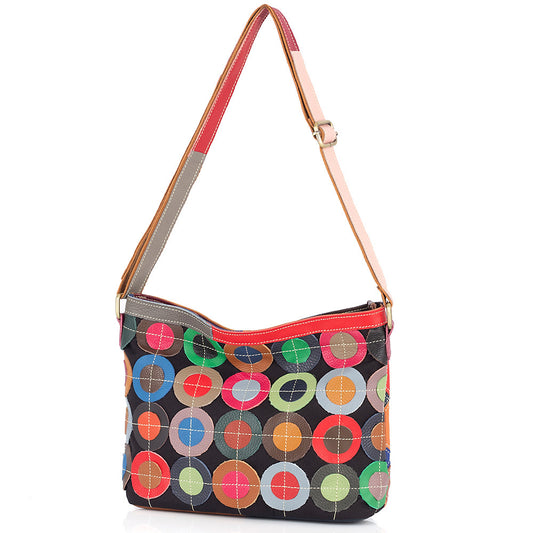 Premium Genuine Leather Patchwork Bag for Women | Handcrafted Color-Block Cross-Body Shoulder Handbag with Trendy Artistic Pattern | Unique Statement Purse with Vibrant Contrast Design | Must-Have Fashion Accessory for the Style-Conscious Woman