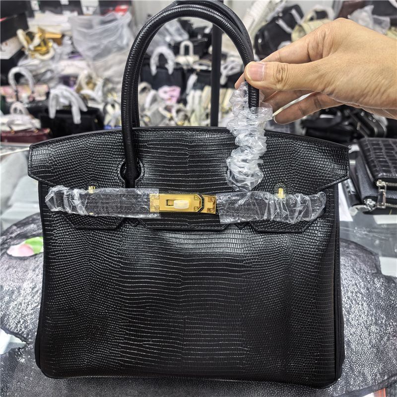 New Arrival Lizard-Effect Birkin-Inspired Tote Bag for Women, Premium Genuine Leather Large Capacity Shoulder Crossbody Handbag with Flap Design, Light Luxury Versatile Everyday Purse