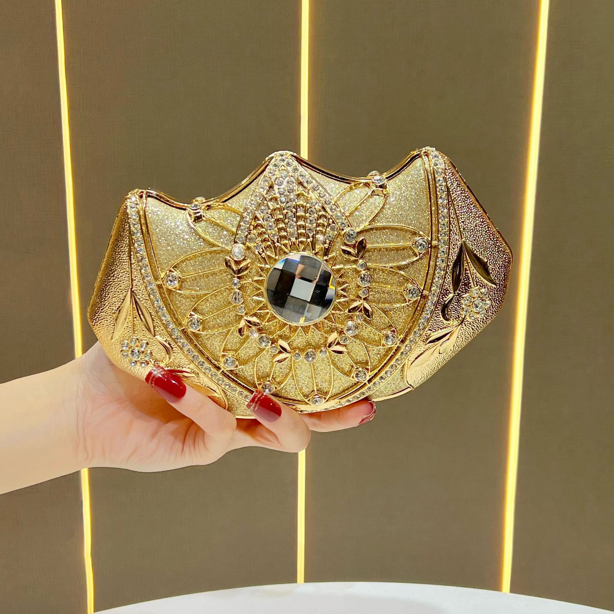 Elegant Rhinestone-Embellished Evening Clutch for Women, A Light Luxury Top-Handle Crossbody Bag  Chic Design & Exquisite Heavy-Duty Craftsmanship, Perfect for Banquets Weddings & Formal Events