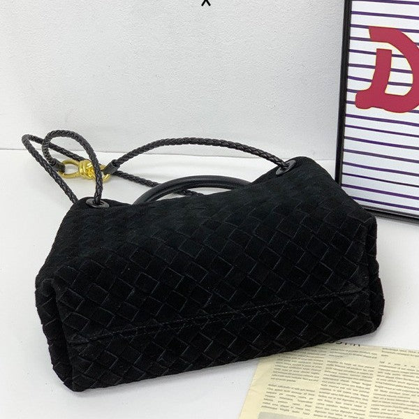 Genuine Leather Metal Bow Casual Handbag for Women, New Fashionable Top Handle Shoulder Crossbody Purse, Simple Chic Everyday Bag for Ladies