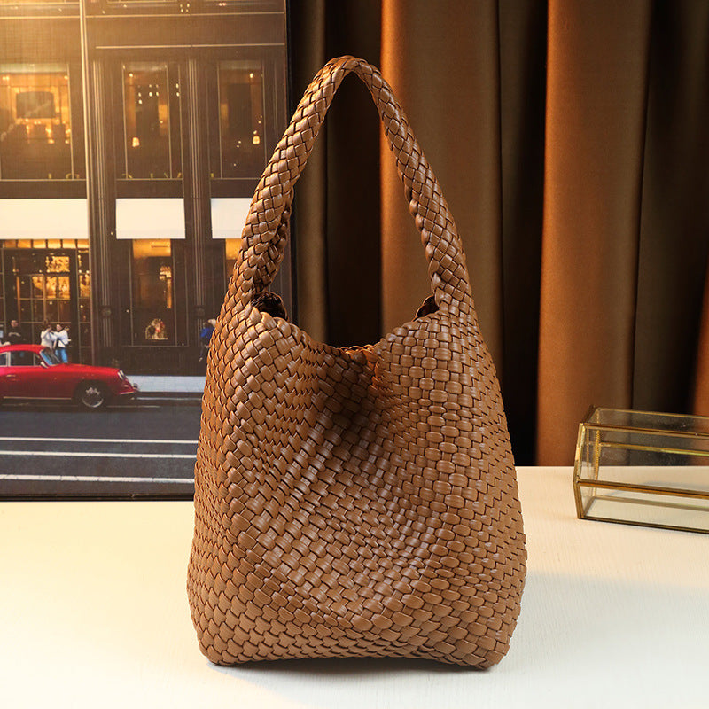 Handwoven Niche Tote Bag for Women with Detachable Sub-Bag, Large Capacity Shoulder Handbag with Versatile Everyday Design