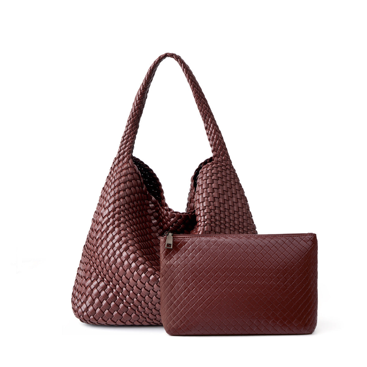 Handwoven Korean Style Large Capacity Mother-Child Bag, Casual Shoulder Top Handle Underarm Purse, Fashionable Handbag for Women
