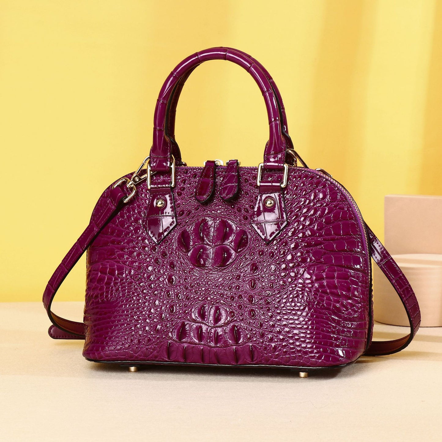 New Arrival Croc-Effect Light Luxury Shell Bag for Women, A Casual Versatile Top-Handle Crossbody Shoulder Handbag with Fashionable Design