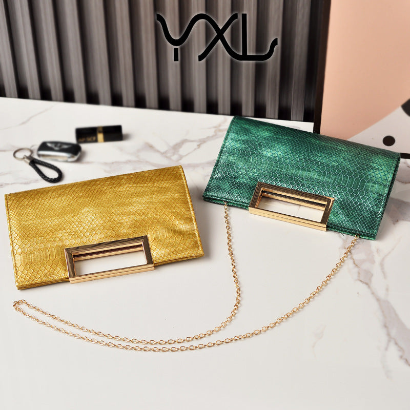 New Arrival Classic Croc-Effect Evening Clutch for Women, A Versatile PU Leather Crossbody Shoulder Handbag Perfect for Parties & Special Occasions