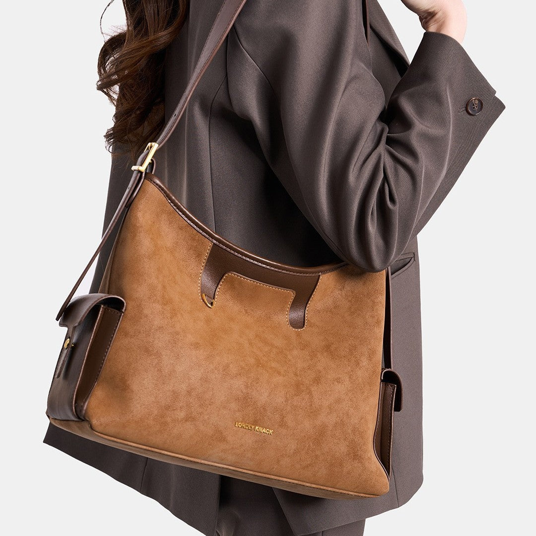 Genuine Vegetable-Tanned Leather Underarm Bag for Women, New Premium Commute Shoulder Crossbody Top Handle Purse, Versatile Everyday Handbag for Ladies