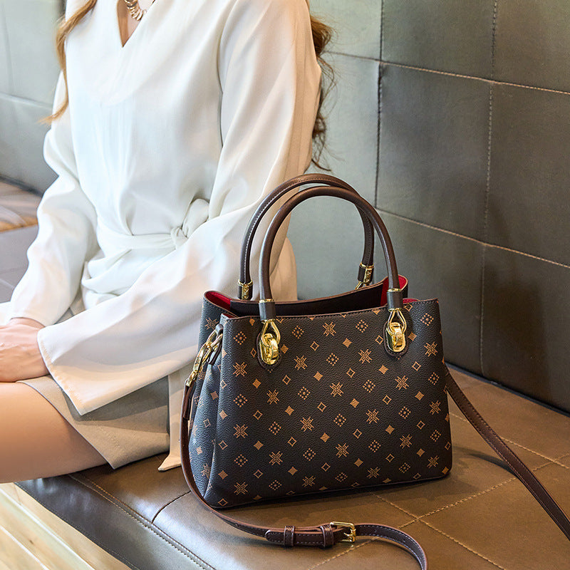 Premium Genuine Leather Cross-Body Shoulder Bag for Women | High-End Fashionable Top-Handle Handbag with Sophisticated Finish | Large-Capacity Spacious Purse for Work, Errands & Travel | Versatile Everyday Carryall with Effortless Elegance