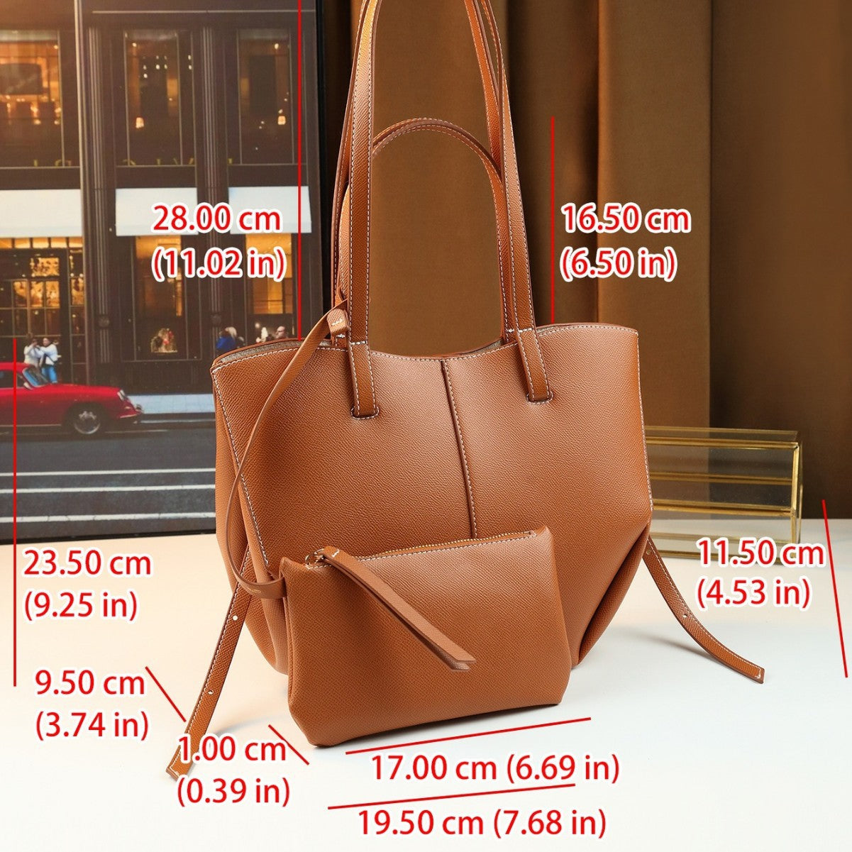 Wing Tote Bag Set for Women Large Capacity Shoulder Handbag with Detachable Sub-Bag, Trendy Solid Color Purse with Sculptural Wing Design
