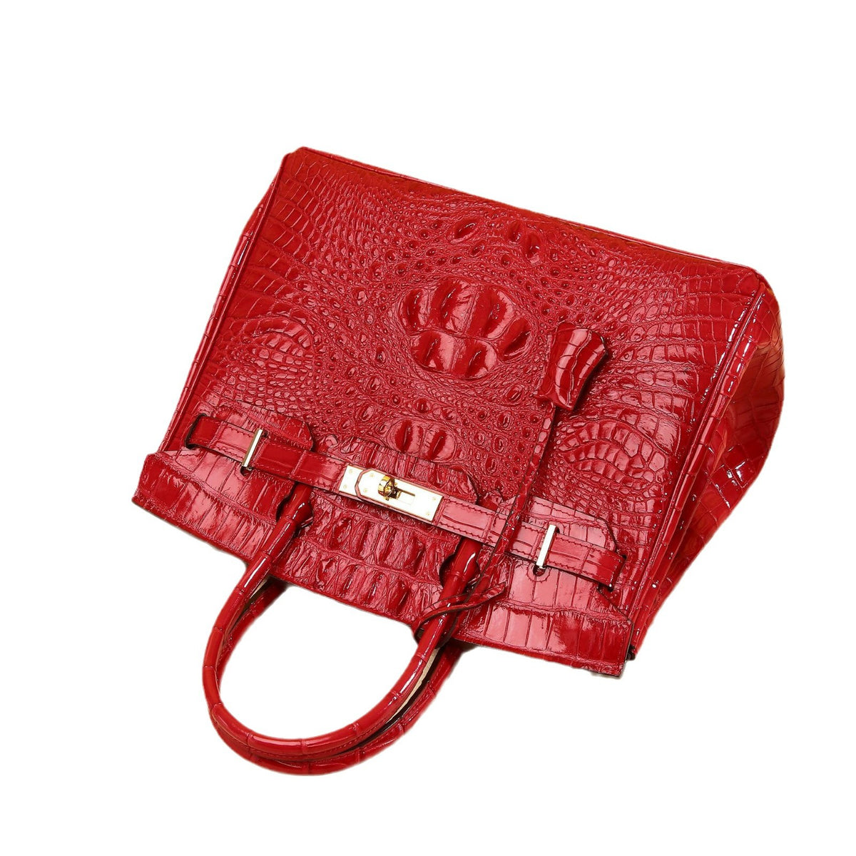 Elegant Croc-Embossed Birkin-Inspired Tote Bag for Women, Large Capacity Wristlet Handbag with Classic Versatile Design, Perfect for Everyday Style