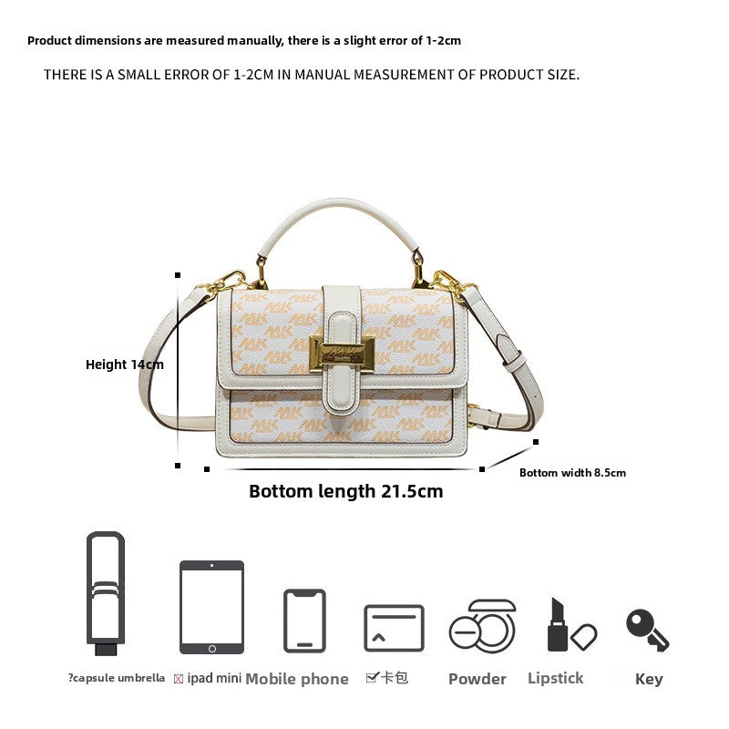 Genuine Leather Small Square Bag for Women, New Trendy Top Handle Shoulder Crossbody Purse, Versatile Everyday Handbag for Ladies