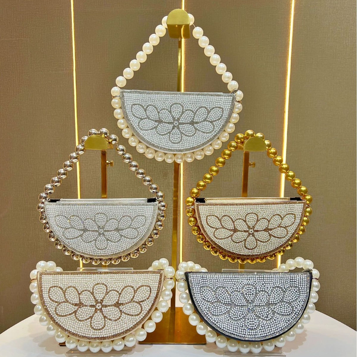 Elegant Rhinestone Beaded Evening Bag for Women, A French Style Top-Handle Crossbody Handbag with Exquisite Sparkly Detailing, Perfect for Formal Dresses Weddings & Banquets