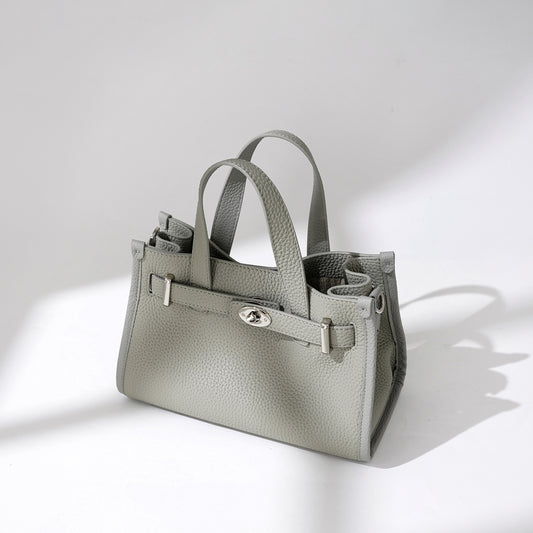 Chic Designer-Inspired Tote Bag for Women, Premium Fall/Winter Top-Handle Handbag with Classic Turn-Lock Silhouette, Versatile Shoulder Crossbody Purse for Everyday Elegance