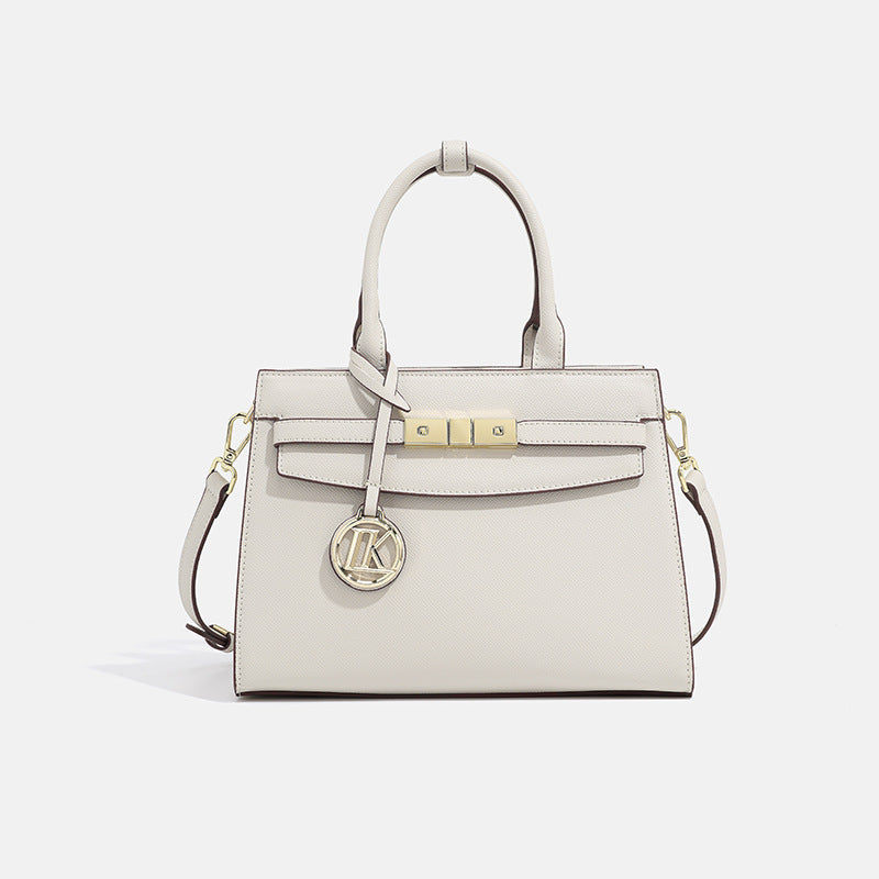 Elegant Light Luxury Handbag for Women, New Spring/Summer Trendy Shoulder Crossbody Bag with Kelly-Inspired Turn-Lock Design, A Chic Everyday Essential