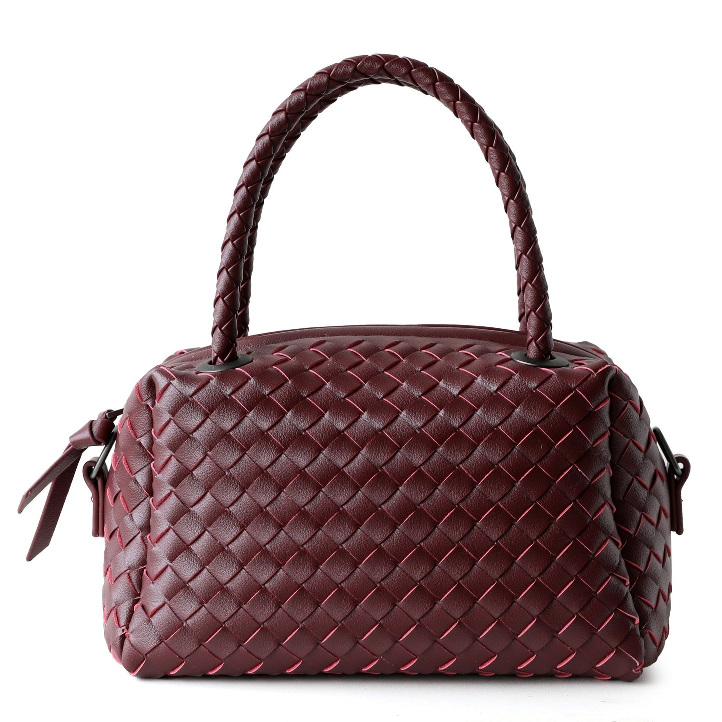 Handwoven Genuine Leather Boston Pillow Bag for Women Shoulder Crossbody Handbag, Premium Artisan Purse with Classic Silhouette