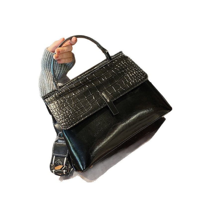 Waxed Cowhide Briefcase Tote for Women Large Genuine Leather Shoulder Crossbody Handbag, Versatile Fashion Purse with Premium Finish