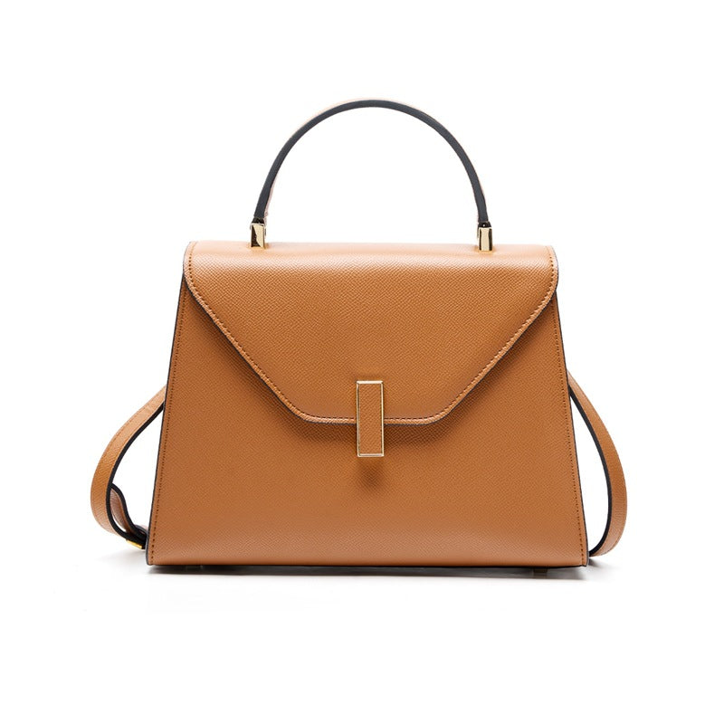 New Kelly-Style Niche Designer Bag in Genuine Leather, Large Capacity Shoulder Crossbody Top Handle Purse, Premium Fashionable Handbag for Women
