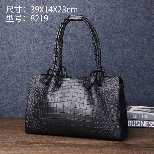 New Arrival Croc-Effect Large Capacity Tote Bag for Women, A Fashionable Shoulder Top-Handle Handbag with Croc-Pattern Design, Perfect Everyday Purse