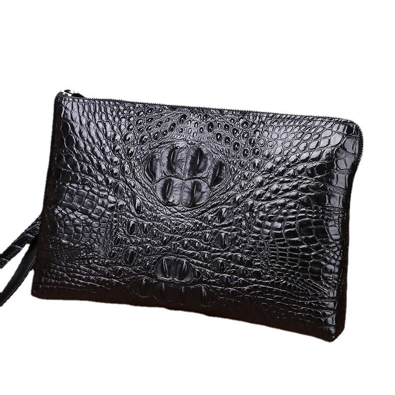 New Arrival Croc-Effect Hand-Stitched Large Clutch Bag for Men, A Business Envelope Wallet with Spacious Capacity & Professional Design, Perfect for Work
