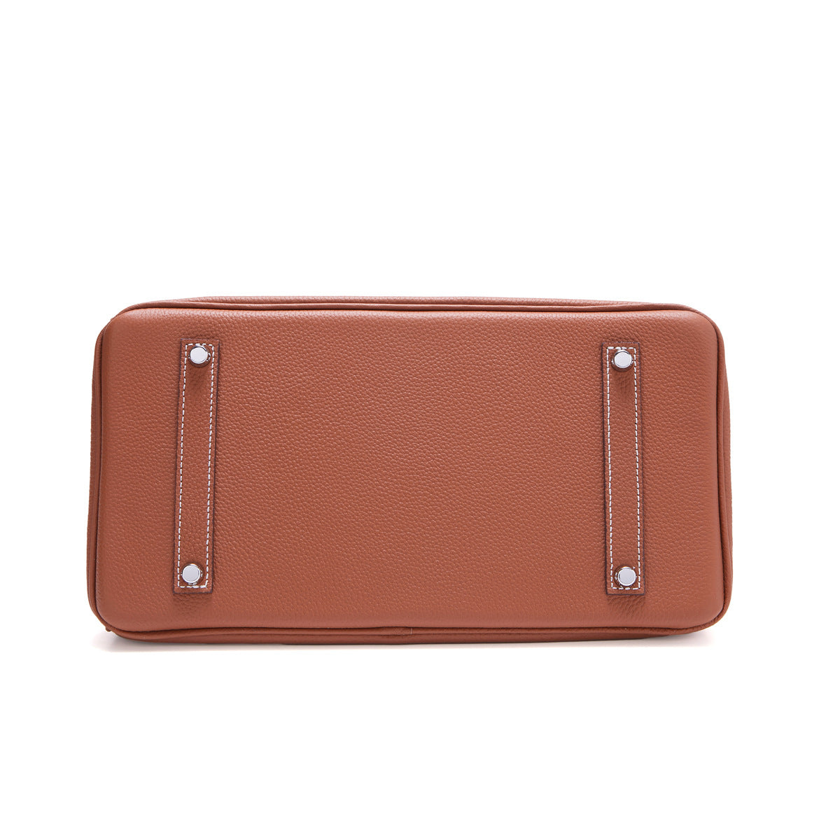 Genuine Top Layer Cowhide Togo Leather Birkin-Style Bag for Women, New Silver Hardware Large Capacity Top Handle Handbag, Premium Export Quality Purse for Ladies