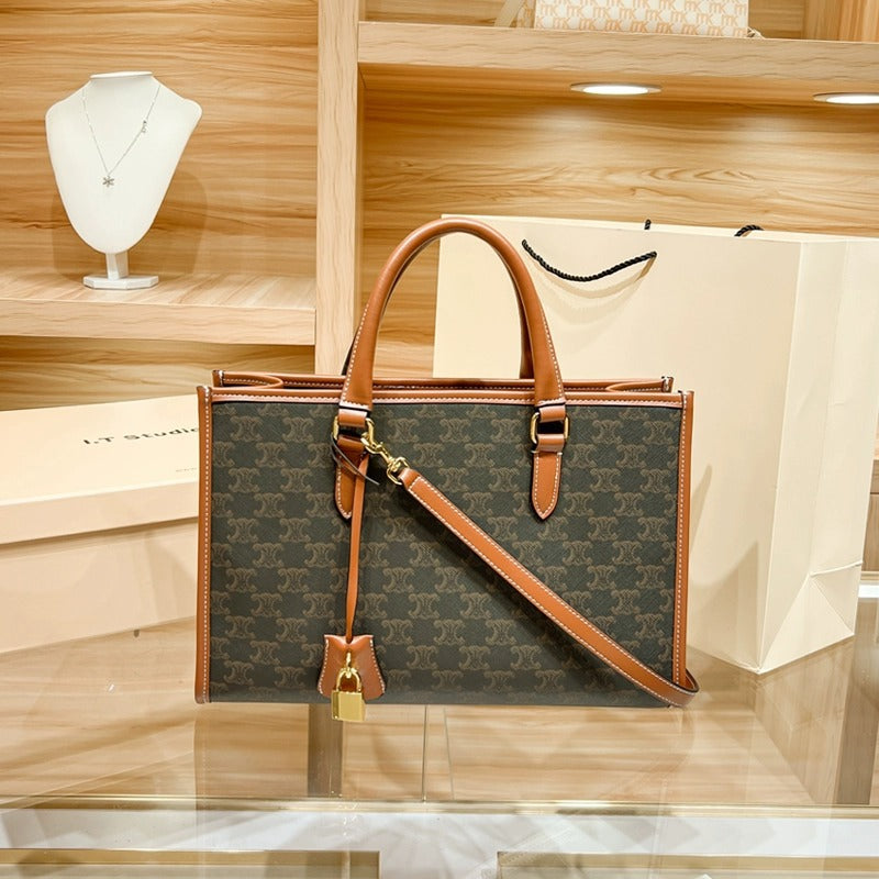 Genuine Leather Large Capacity Tote Bag for Women, New Fall Winter Trendy Commute Top Handle Shoulder Crossbody Purse, Everyday Handbag for Ladies