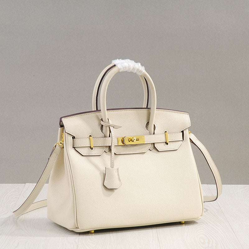 Genuine Top Layer Cowhide Birkin-Kelly Style Tote Bag for Women, New Arrival Large Capacity Commute Top Handle Handbag, Premium Leather Purse for Ladies