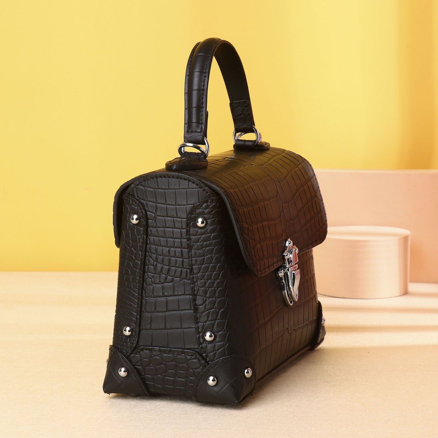 New Arrival Matte Croc-Effect Box Bag for Women, A Classic Top-Handle Shoulder Crossbody Handbag with High-End Fashionable Design, Perfect Everyday Purse
