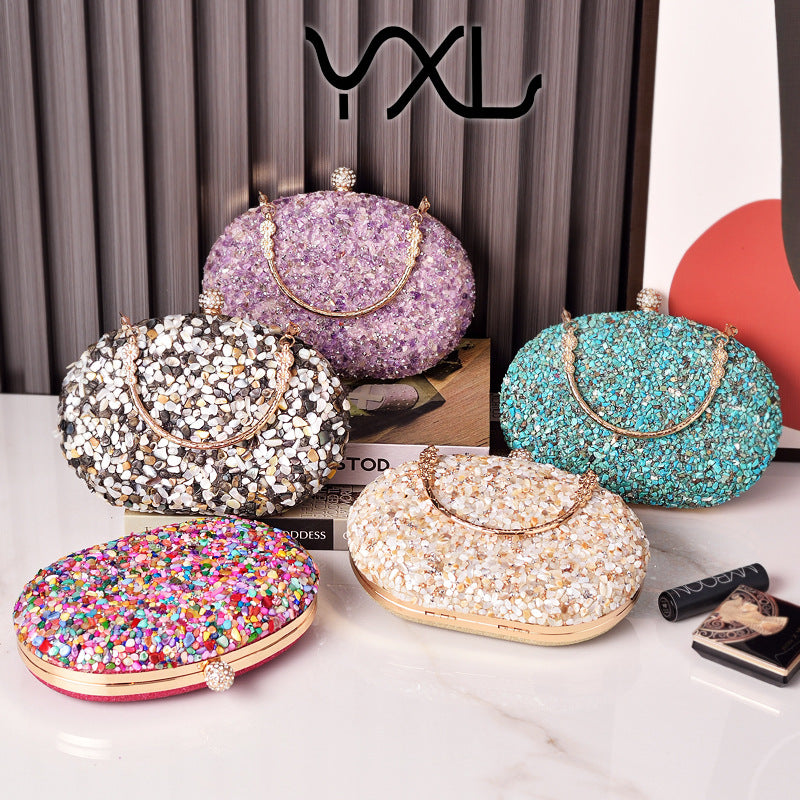 Dazzling Rhinestone-Embellished Round Evening Bag for Women, A Crystal-Studded Top-Handle Formal Dress Purse Perfect for Cheongsam Banquets & Special Occasions